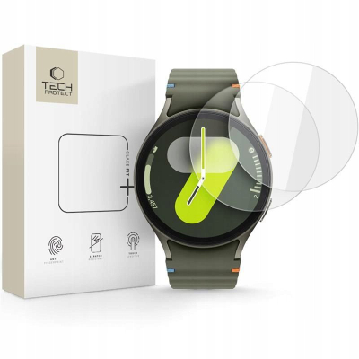 Xham mbrojtës Tech-Protect Glass Fit Plus për Samsung Galaxy Watch 4, 5, 6 edhe 7, 44mm, 2 copë, transparent