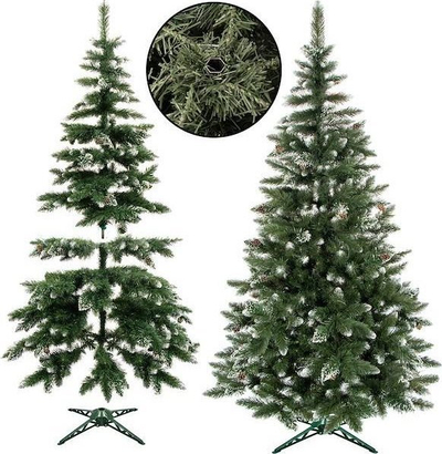 Pemë artificiale Krishtlindjesh Springos Premium Diamond Pine, 180cm, me borë, jeshile
