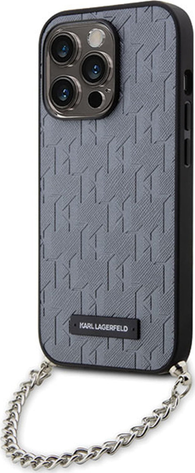 Futrollë telefoni Karl Lagerfeld KLHCP14LSACKLHPG, për iPhone 14 Pro, hardcase Saffiano, argjendtë