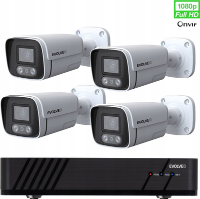 Sistem sigurie EVOLVEO Detective POE8 SMART, 8 kanale, Full HD, gri