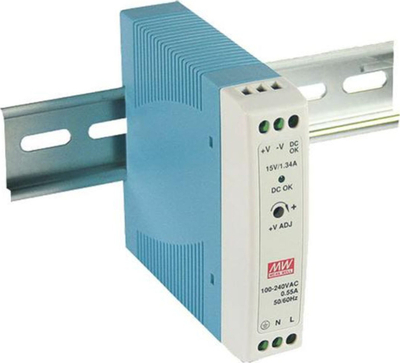 Furnizues rryme DC ACO PS-MDR-20-15, për shinë DIN, me lidhje