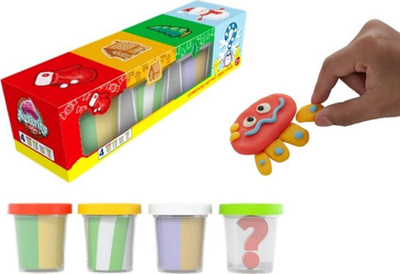 Plastelinë Swede Modeling Clay With Surprise, set me 4 ngjyra, për kalamaj