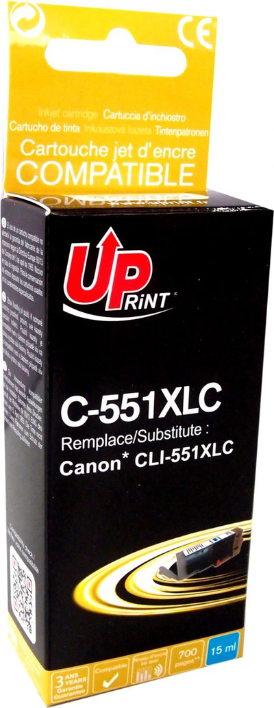 Bojë printeri UPrint C-551XLC CLI551C XL, cian, kapacitet i madh