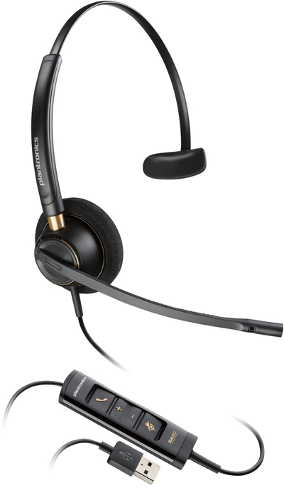Kufje HP Poly EncorePro 515, njëanëshe, USB A, me certifikim për Microsoft Teams, të zeza