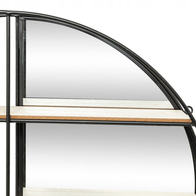 Raft muri me pasqyrë Atmosphera Zina, metal, 56cm, i zi