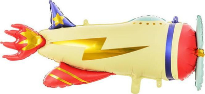 Balonë folie PartyDeco avion, 91x39cm, shumëngjyrëshe