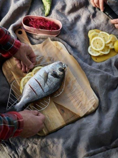 Skarë portative GrandPa FireGrill, çelik inox, e palosshme, argjend