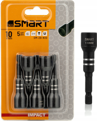 Bit magnetik goditës SMART365 Farmer 10mm, shank 1/4", 65mm, gri