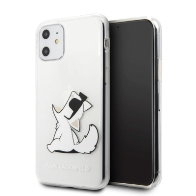 Mbulesë telefoni Karl Lagerfeld KLHCN61CFNRC, iPhone 11 6.1", hardcase i tejdukshëm, Choupette Fun