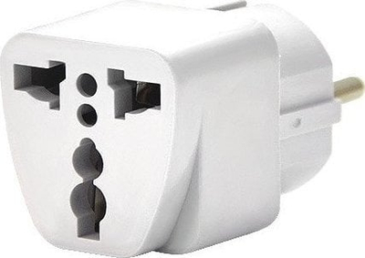 Adapter udhëtimi Power, prizë angleze në prizë EU, 250V 10/16A, i bardhë