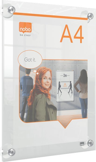 Kornizë muri Nobo Premium Plus, A4, akrilik transparent, e tejdukshme