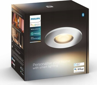 Spot tavanor LED Philips Hue Adore për banjo, 5W, Bluetooth, krom