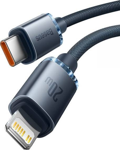 Kabllo USB Baseus USB C me Lightning, 1.2m, 2.4A, e zezë