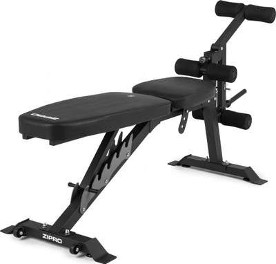 Stol fitnesi me mbajtëse Zipro Superset, 270kg, 164 x 56 x 116cm, i zi