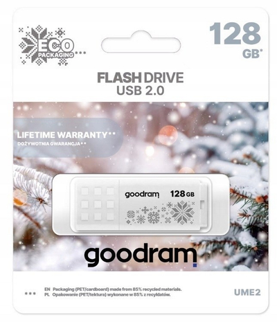 USB Pendrive UME2, 128GB, USB 2.0, e bardhë