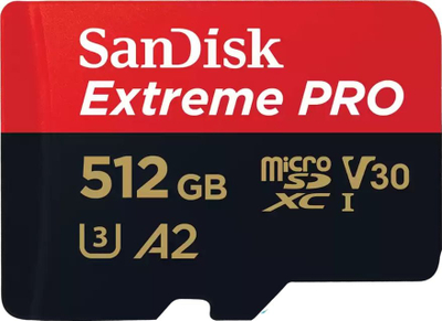 Картичка меморија СанДиск Екстрим ПРО микроСДХЦ, 512GB, Класа 10 UHS I U3 A2 V30