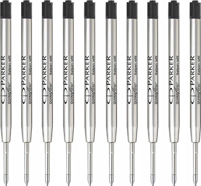 Refill stilolapsi Parker QUINKflow Ballpoint, medium, bojë e zezë, set 10 copë