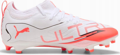 Këpucë futbolli Puma Ultra 5 Match FG MG Jr 108167-01, për kalamaj, e bardhë