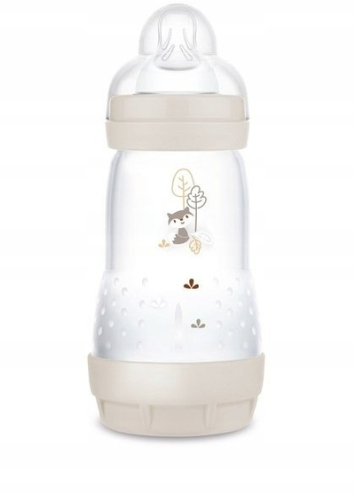 Biberon MAM Anti Colic Perfect Start, 260ml, 2m+, transparent bezhë