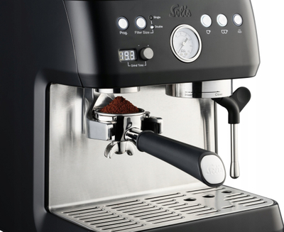 Makina kafe SOLIS Grind and Infuse Perfetta Type 1019, me mulli të integruar, gjysmë profesionale, e zezë