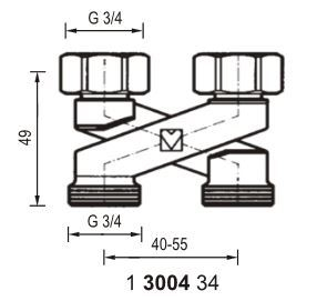 Lidhje e kryqëzuar X G3 / 4 "(1300434)
