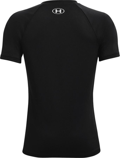 Bluzë sportive për çuna Under Armour Big Logo Tech, poliestër, thahet shpejt, e zezë