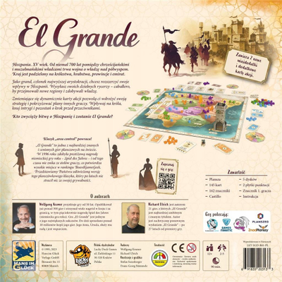 Lojë tavoline Lucky Duck Games El Grande, strategji, edicion polonisht, shumëngjyrëshe