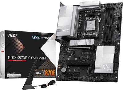Pllakë amë MSI PRO X870E S EVO WIFI, AMD AM5, DDR5, ATX, e zezë
