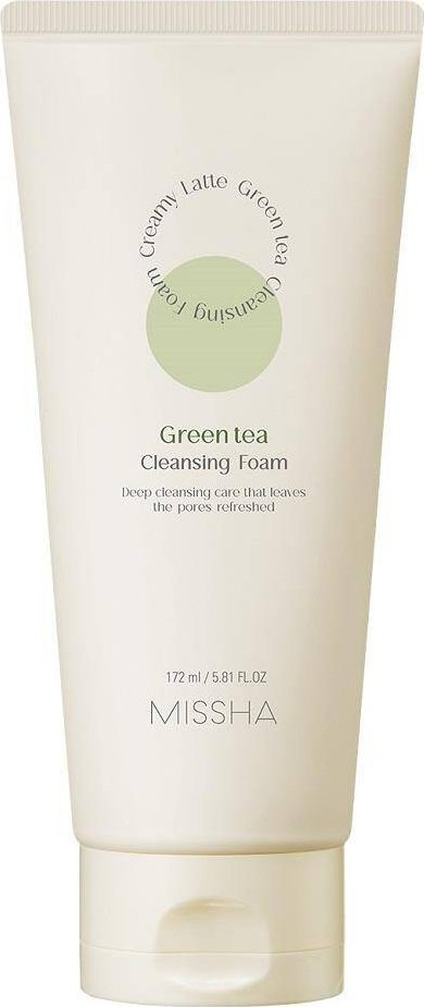 Shkumë pastruese fytyre Missha Creamy Latte Green Tea, 172ml, për lëkurë të yndyrshme