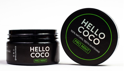 Karbon i aktivizuar për zbardhjen e dhëmbëve Hello Coco 100% Natural Teeth Whitening PRO MINT, 30 g