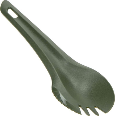 Enë kampingu Wildo Spork, 16.5cm, plastike pa BPA, jeshile ulliri