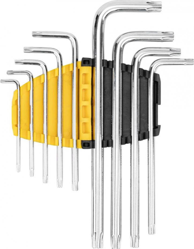 Set çelësa Deli Torx Allen Deli Tools EDL3091, T10-T50, të argjendta