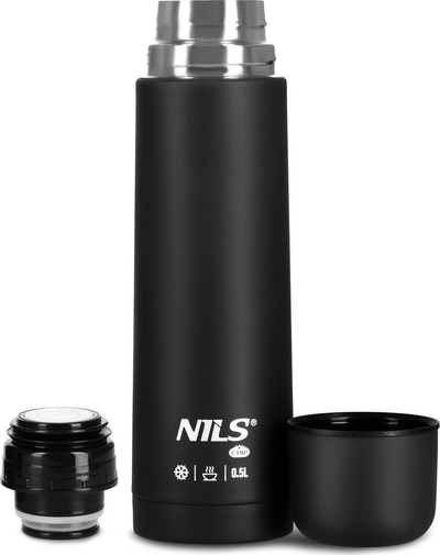 Termus udhëtimi NILS Camp NC3803, 0.5L, çelik inox, gri