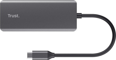 Docking station Trust Multi-port USB-C 24968, HDMI 4K, 2x USB 3.0, gri alumini