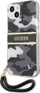 Mbulesë telefoni Guess Camo Strap për iPhone 13 Mini 5.4", me rrip dore, kamuflazh e zezë