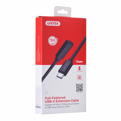 Kabllo Unitek, USB C / USB C, 1 m, e zezë
