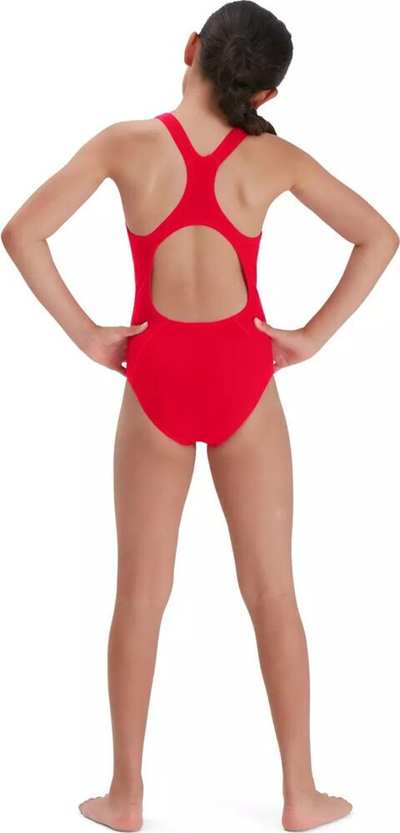 Kostum banje njëpjesësh për vajza Speedo Eco Medalist, material ECO Endurance+, rezistent ndaj klorit, çokollatë