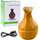 Lagështues ajri aromaterapie iCarer, 130ml, ndriçim RGB, imitim druri