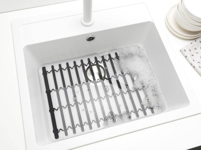 Mbështetëse lavamani Brabantia Silicone Sink Mat 302589, silikon, e gri e errët
