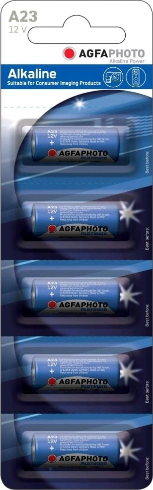 Bateri alkaline AgfaPhoto A23 LR23A, 12V, set me 5 copë