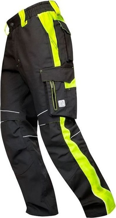Pantallona dimri pune Ardon NEON H6471, xhep për gjunjëza, reflektuese, të zeza me neon, XL