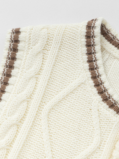 Jelek Cocoa Trim Cable Vest