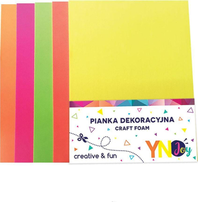 Letër shkumëze Interdruk Craft Foam, format A4, ngjyra fluo të përziera