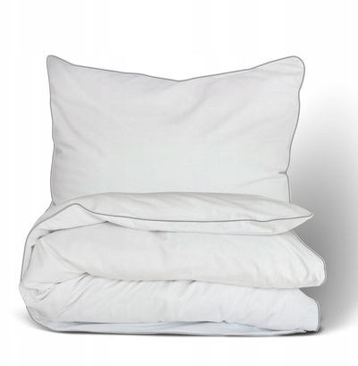 Set çarçafësh Bed Linen Satin Gold Line, 220x200 cm, pambuk saten, e bardhë