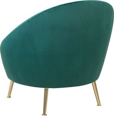 Karrige kolltuk LANGA Velvet Accent Chair, kadife, këmbë metali me ngjyrë ari, smerald