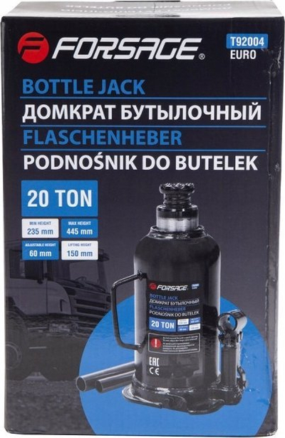 Krik hidraulik FORSAGE 20 Ton, bottle jack, metalik