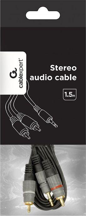 Kabllo Gembird Jack 3.5mm - RCA (Cinch) x2, 1.5m, e hirtë
