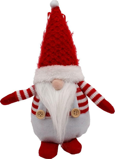 Figurine dekorative Saska Santa Claus me thes dhuratash, 25cm, e bardhë