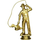 Figurinë dekorative Tryumf Fisherman F192/G, plastike, 14cm, ngjyrë ari