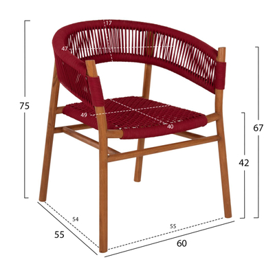 Kolltuk ngrënieje Irving 60x55x75Hcm (HM9797), kuqe